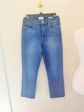 FRAME Le Super High Rise Straight Leg Jeans Medium Wash Blue size 27